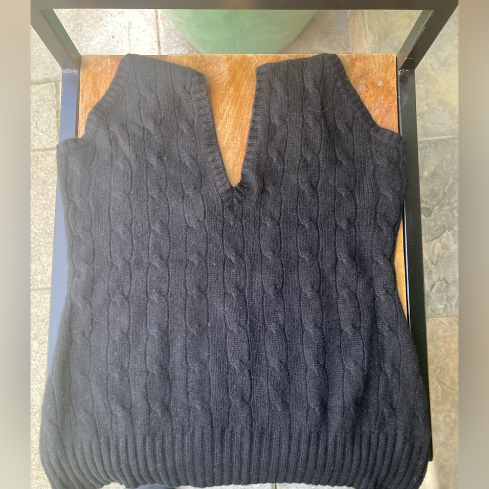 Cashmere Cable Knit Sweater Vest/ Tank Top